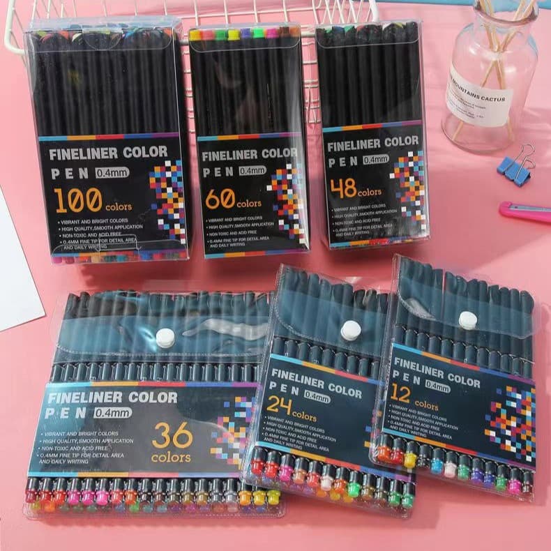Color hook line pen for students to use for art strokes black children's painting oil painting waterproof set watercolor painting special