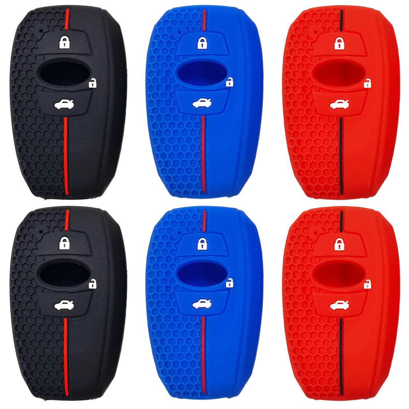 Suitable for Subaru Forester Xv Outback Brz Legacy Wrx Remote Control 3-Key Honeycomb Pattern Car Silicone Key Cover
