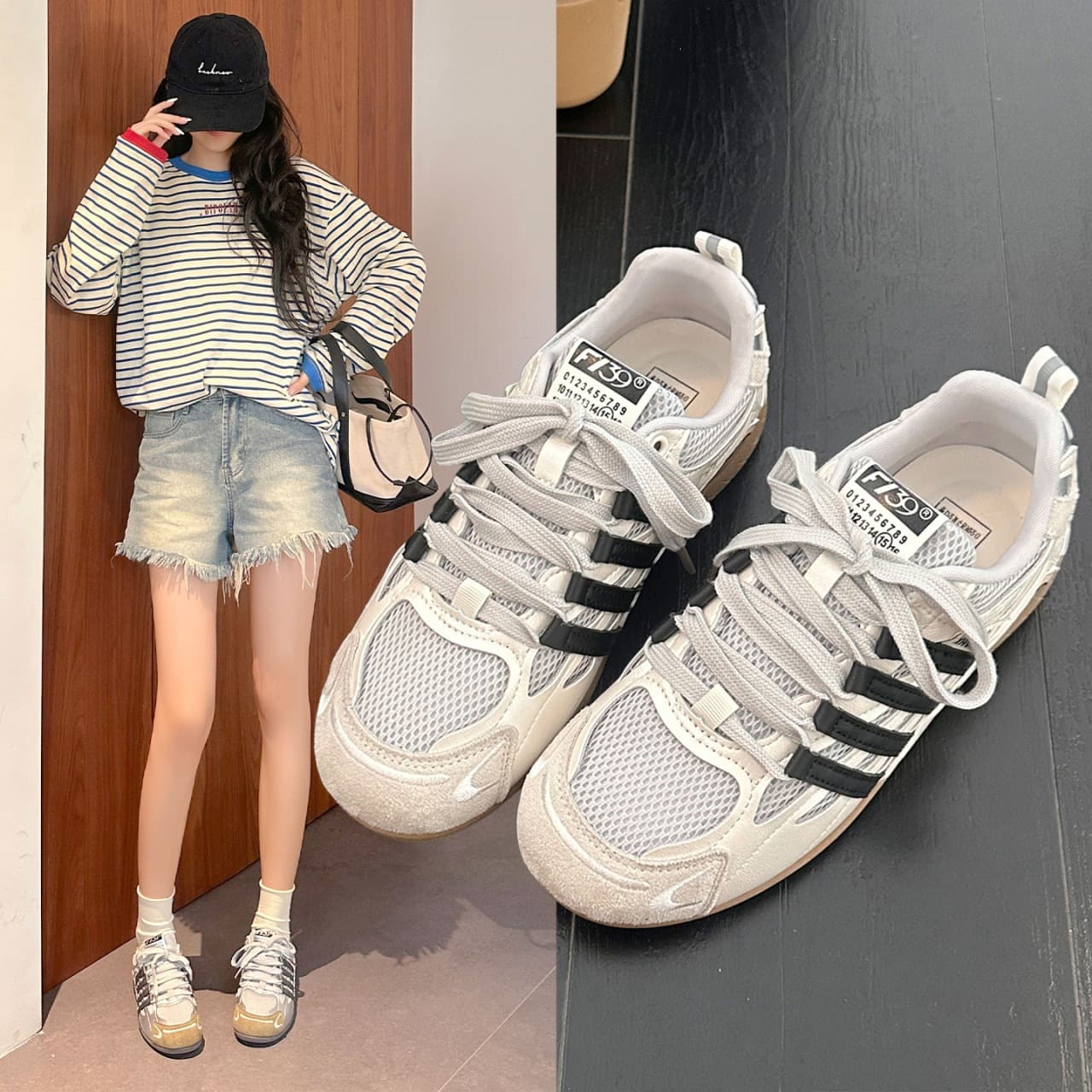 2026 Super Hot Summer Sports Casual Shoes Thin Board Shoes New Versatile German Training Shoes Breathable Thick Sole Agate Shoes Women