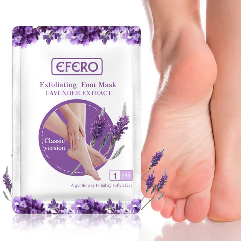 EFERO Lavender Essence Exfoliating Foot Mask for Dead Skin and Heel Care