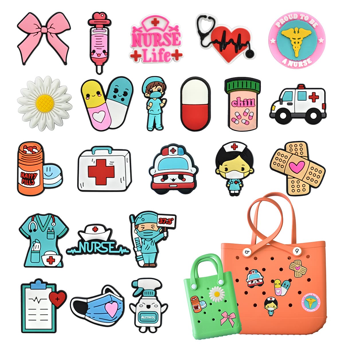 Factory Direct Cross-Border EVA Beach Bag Hole Decoration Buckle DIY Medical Healthcare Series Shoe Flower Shoe Buckle Accessories
