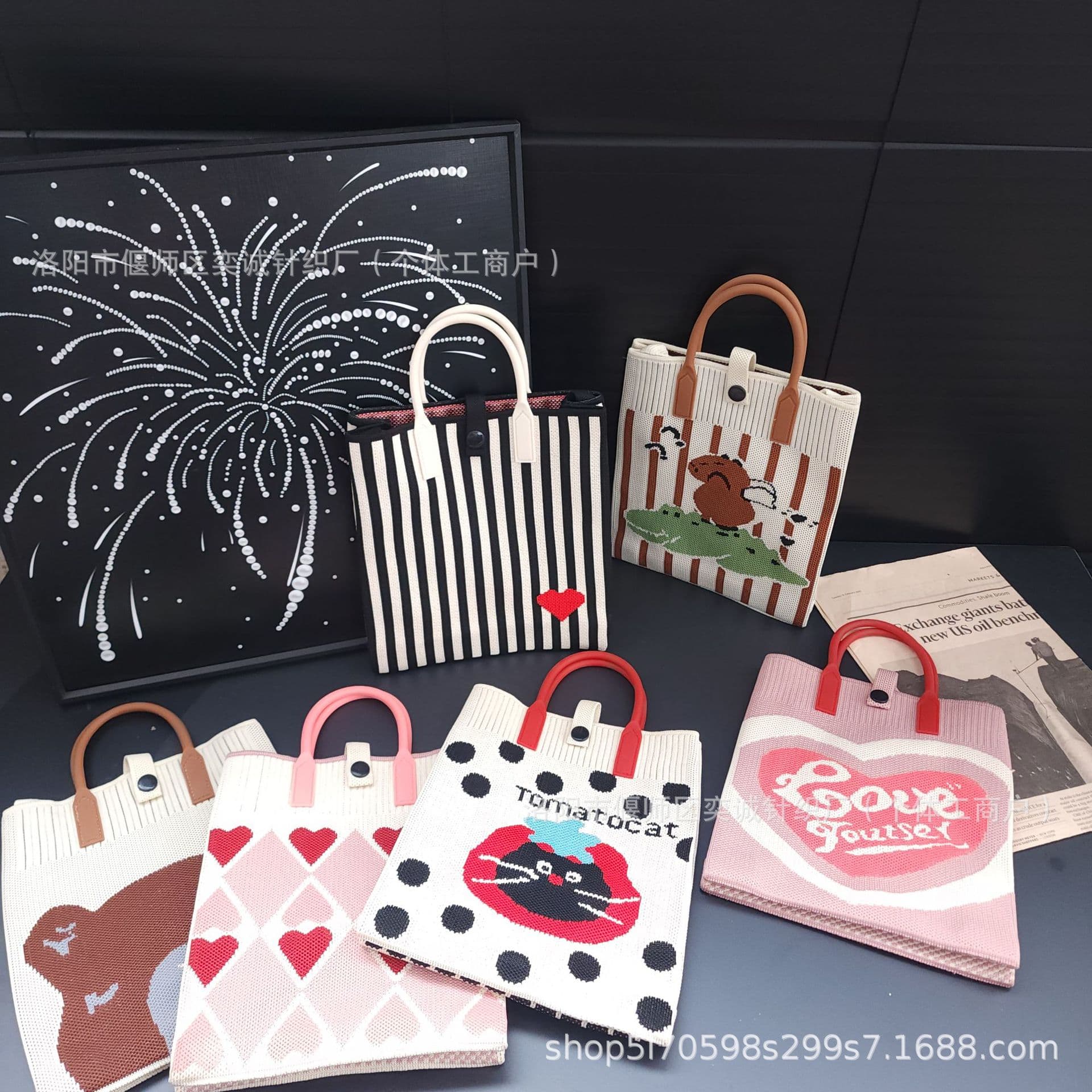 Large Handbag, Shoulder Bag, Crossbody Knitted Bag, Casual Korean Style, Fashionable, Fresh and Cute, Mobile Phone Bag, Direct Sales from Manufacturer