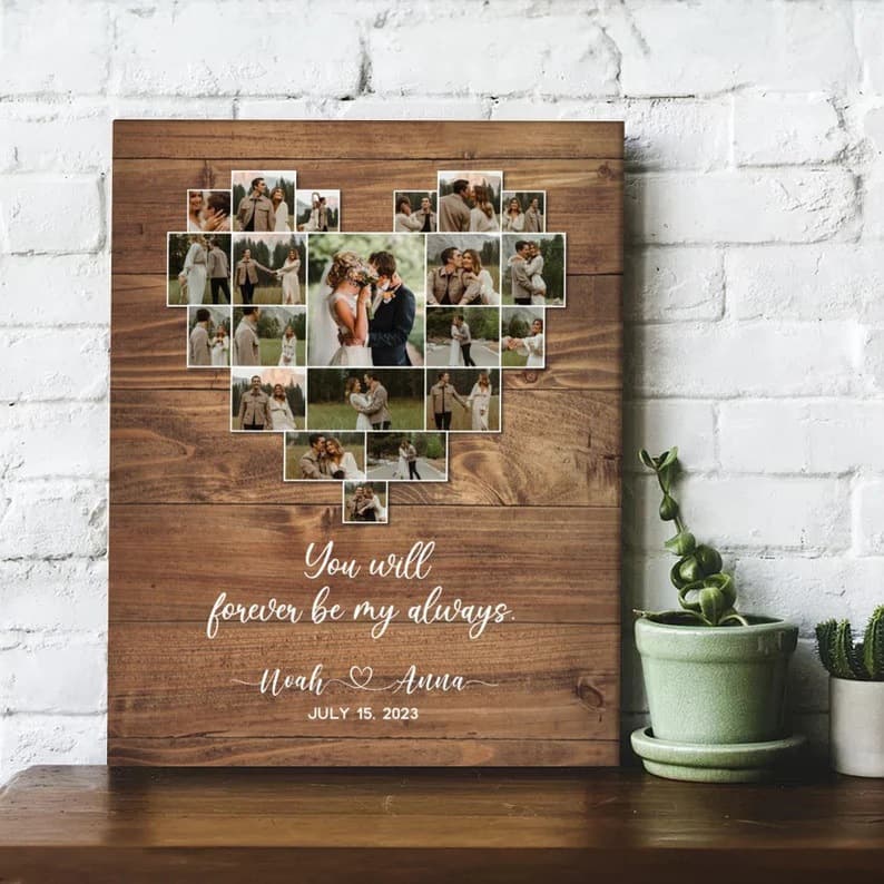 Cross-border Amazon Personalized Wedding Photo Collage Couple Gifts First Anniversary Gift for Husband