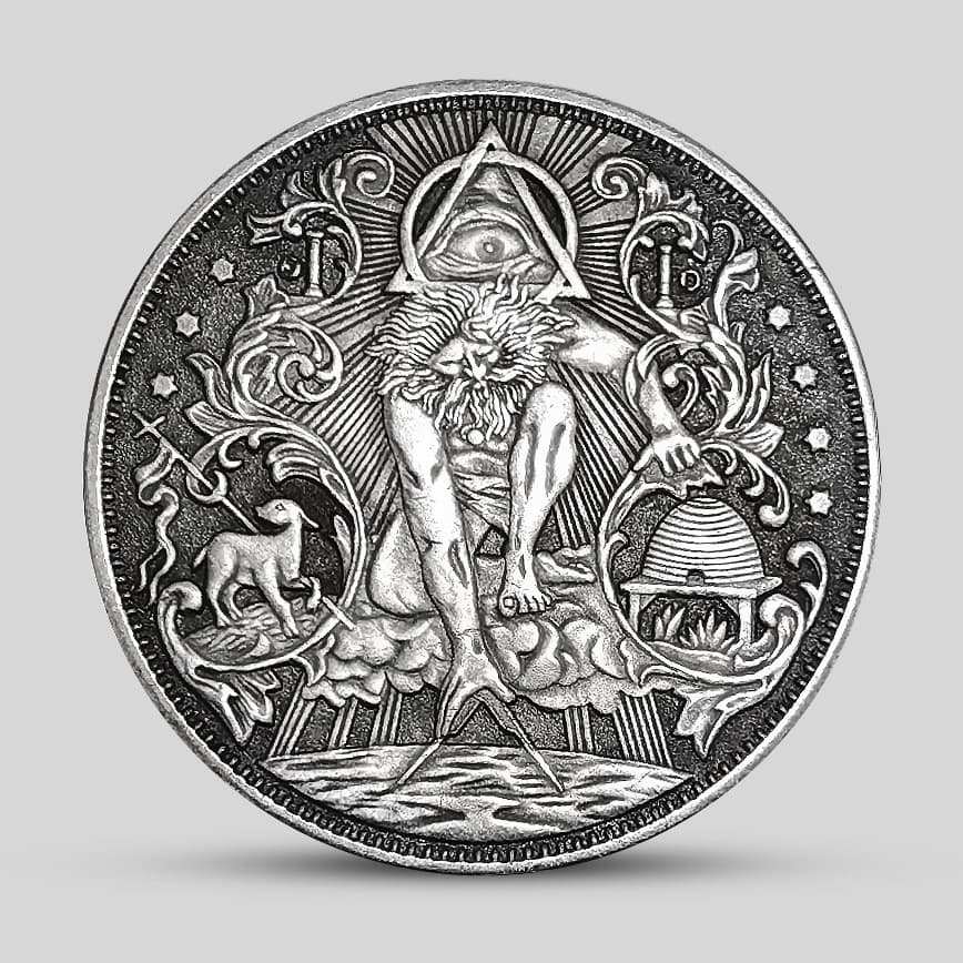 Freemasonry Wandering Coin Antique Silver Dollar HOBO Coin Engraved Eye Pattern Free Mason Medal Foreign Currency