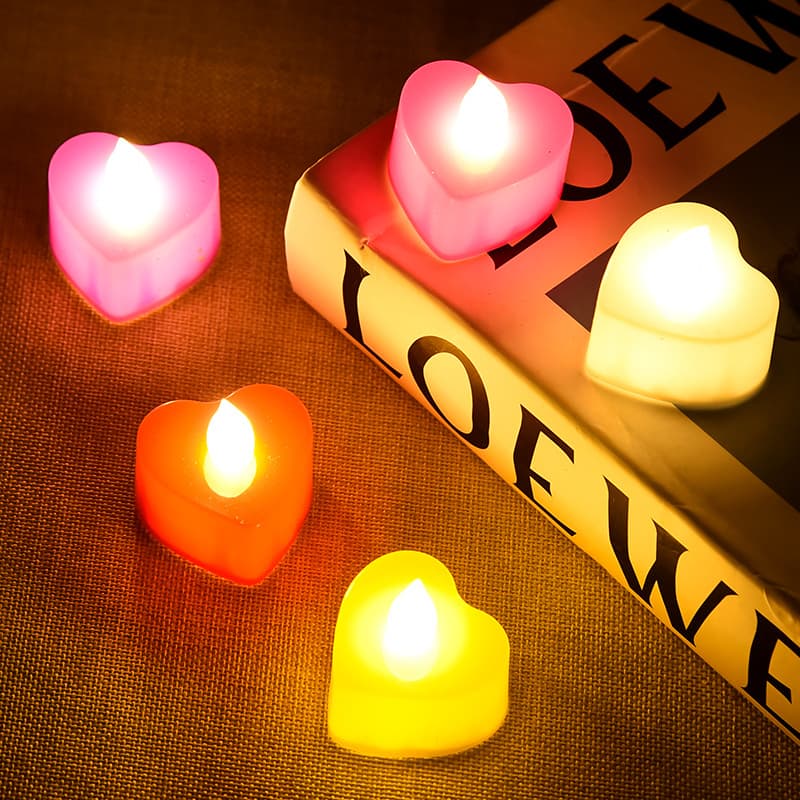 LED Candle Heart Shape 520 Romantic Proposal Valentine's Day Gift Commercial Decoration Mall Display Prop Atmosphere Light