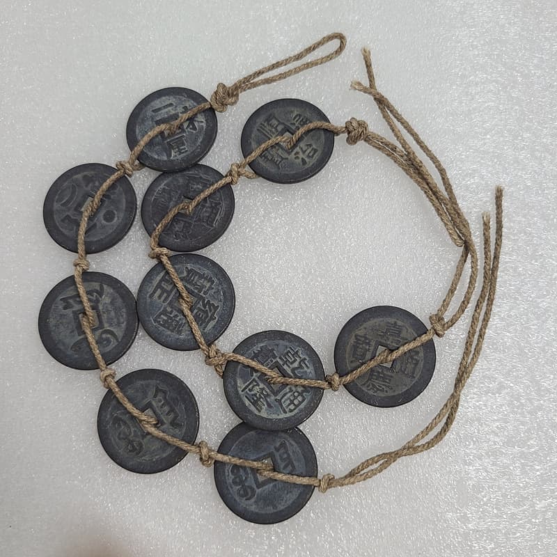 Antique handicrafts thickened black Lu color Five Emperors coins sold in bunches Diameter 25mm, thickness: 1.8mm