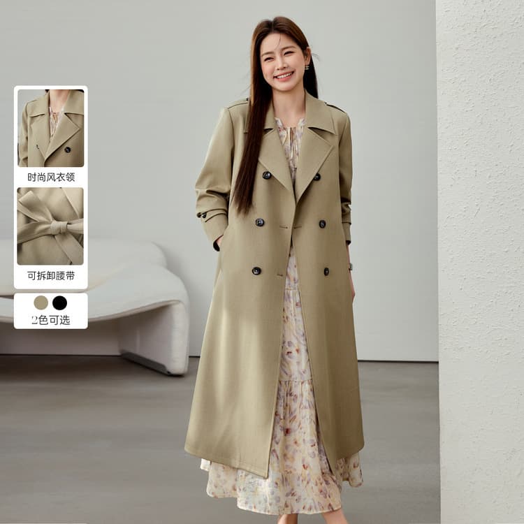 【Elegant British Style Relaxed Barn Silhouette Windbreaker】Xianlixiu Plus Size Women's New 2025 Spring Style for Curvy Girls