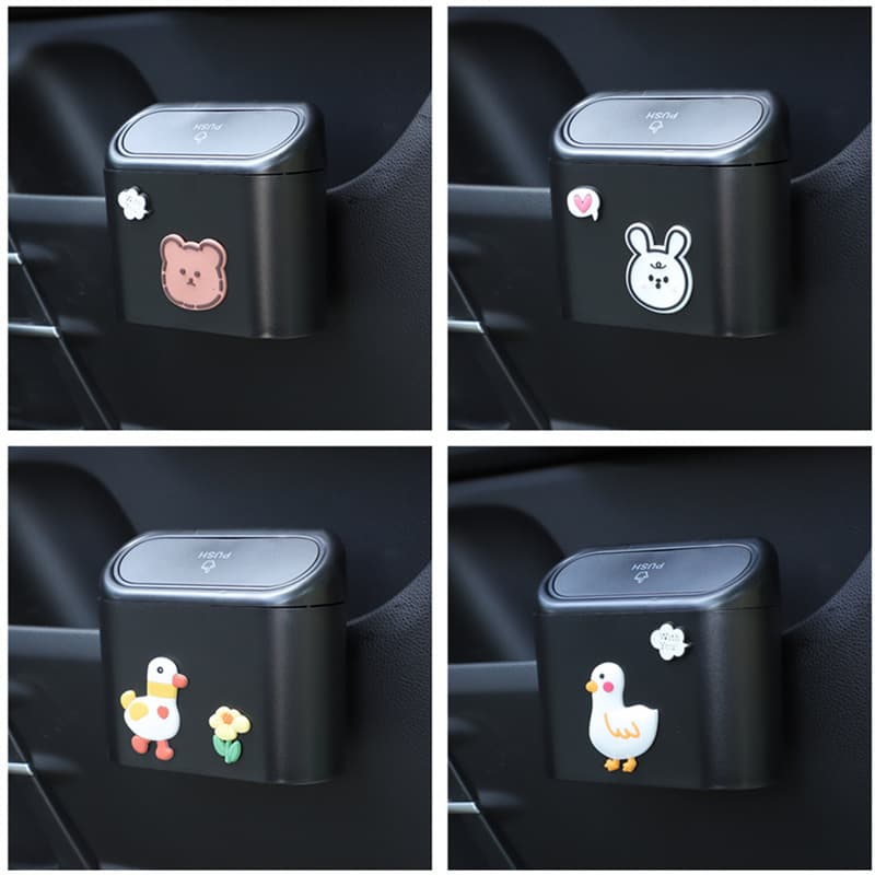 Car Trash Can Cartoon Multifunctional Car Doorside Debris Storage Bucket DIY Car Interior Supplies Wholesale