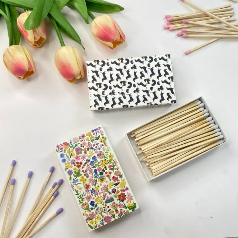 Custom Paper Box Safety Matches Nostalgic Scented Candle Cigar Birthday Vintage Cake Shop Baking Lighter