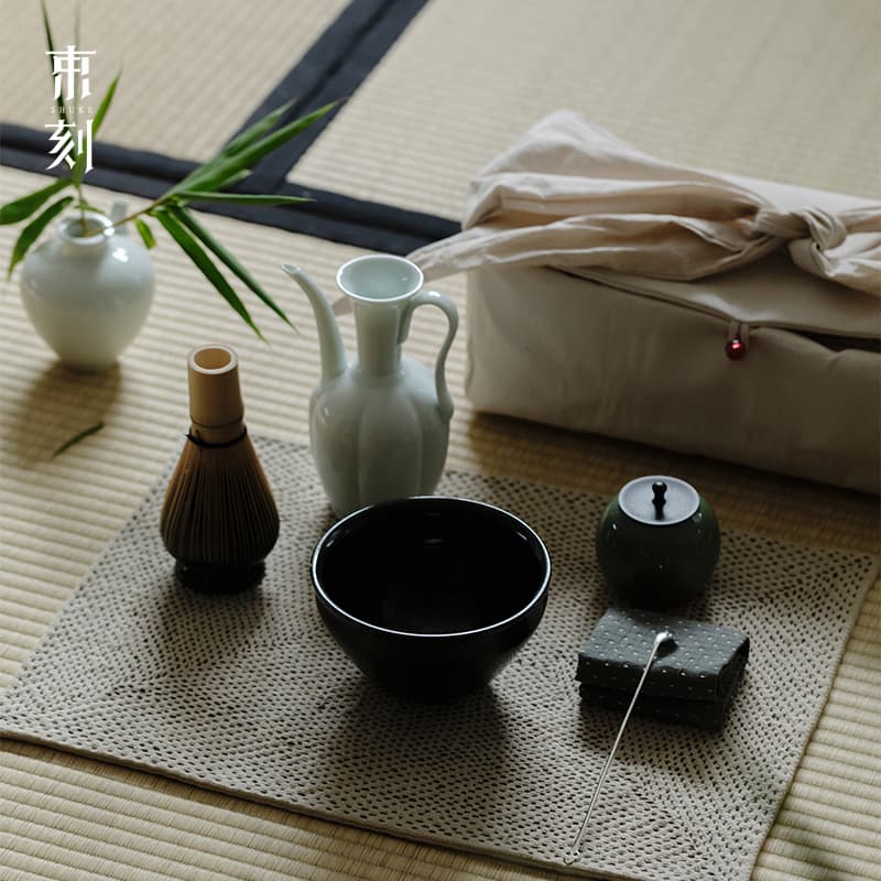 Song Dynasty Tea Whisking Set - Matcha Chasen, Tea Powder, Jian Zhan Tea Bowl, Tea Art Performance - Dream of the Splendor Same Style Tea Set & Powder Canister