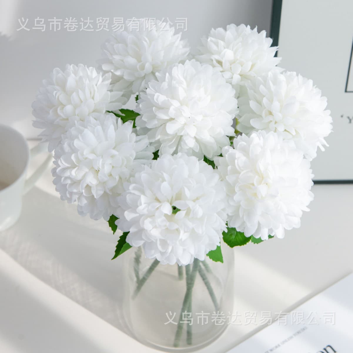 Simulated flower single-headed dandelion ball chrysanthemum fake flower living room ornaments flower arrangement wedding wedding decoration table pong chrysanthemum bouquet