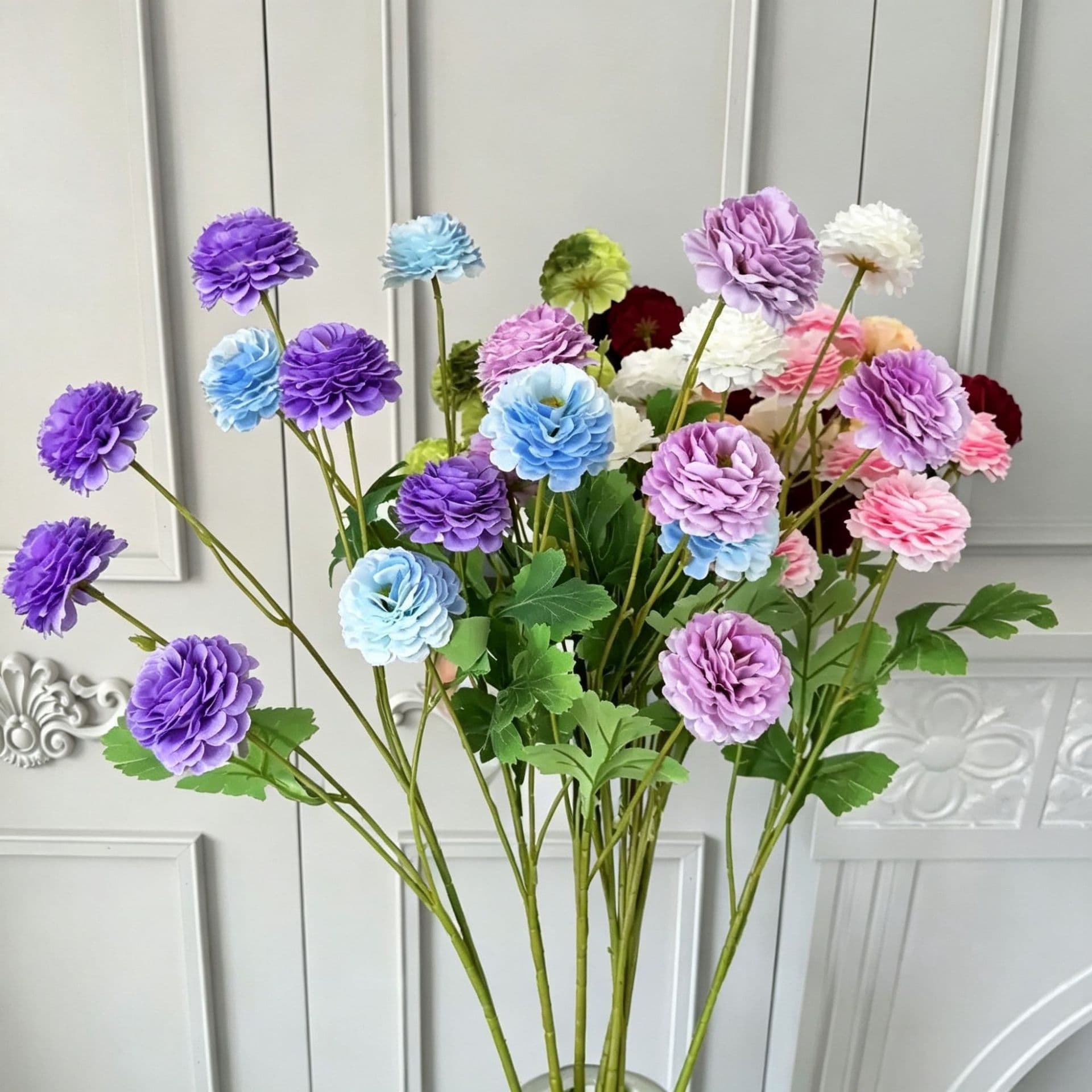 6-Head Lilac Artificial Flowers for Wedding, Hibiscus Fake Flowers for Landscape, Wedding Flower Row Aisle Guide Flower Arrangement Artificial Flowers