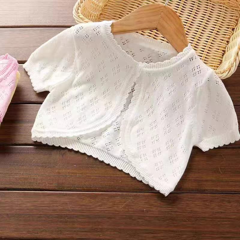 Girls' Air-Conditioning Cardigan Thin Style Children's Small Shawl Summer Outerwear Baby Knitted Cardigan Sun Protection Jacket
