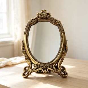 Bohemian Style Bedroom Dorm Photo Makeup Mirror Sample Room Hotel Fashion Decorative Wall Mirror Gold