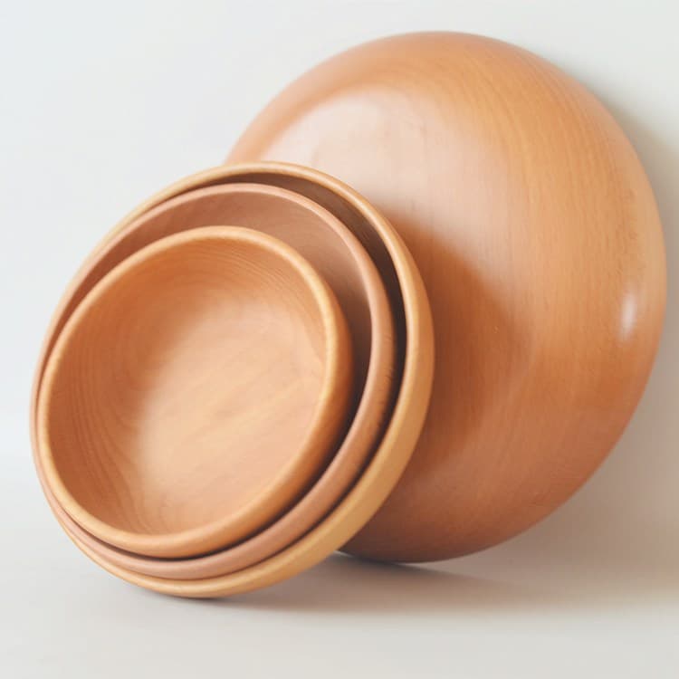 Simple Beech Wood Bowl, Household Soup Noodle Bowl, Salad Bowl, Solid Wood Bowl Wholesale, Custom Logo Available