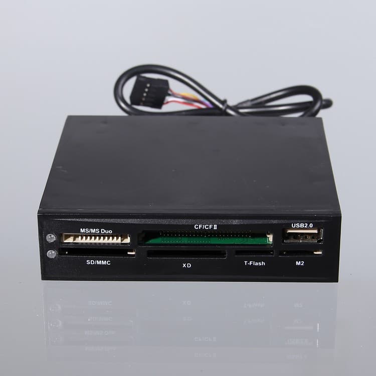 Manufacturer wholesale USB 3.5-inch built-in chassis card reader with CF, TF, and USB ports.