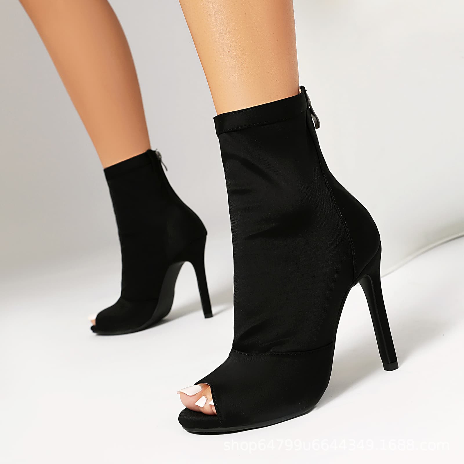 Red High Heels Women's Stiletto Heel Open-Toe Jazz Dance Shoes Summer Ankle Boots Plus Size Cross-Border Rubber Sole