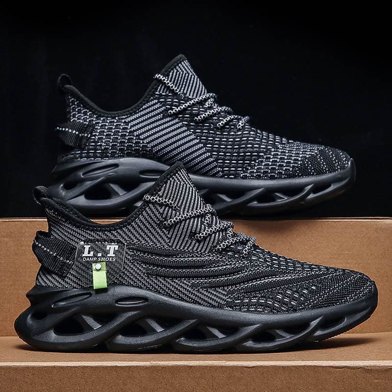 Wenzhou Men's Mesh Breathable Yeezy Sports Shoes Soft Sole Heightening Running Black Dad Shoes Cross-border Drop Shipping 45