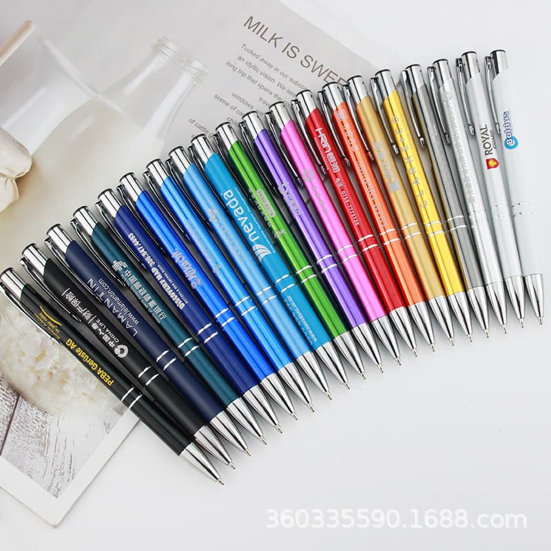 In Stock Aluminum Pen Metal Gel Pen Advertising Pen All Aluminum Metal Ballpoint Pen Laser Engravable LOGO
