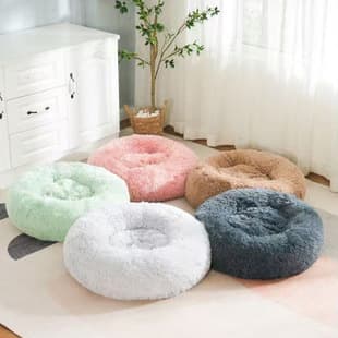 Long Plush Round Pet Bed for Dogs and Cats, Winter Dog Cushion, Dog Bed, Pet Bed, Pet Supplies Wholesale