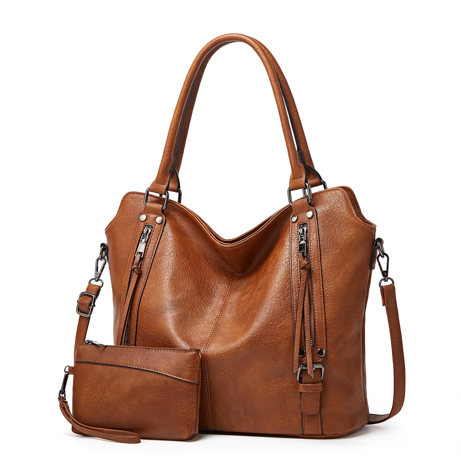 2023 New Large Capacity Soft Leather Women's Handbag Tote Bag Single Shoulder Crossbody Ladies Purse Fashionable Stylish Bag