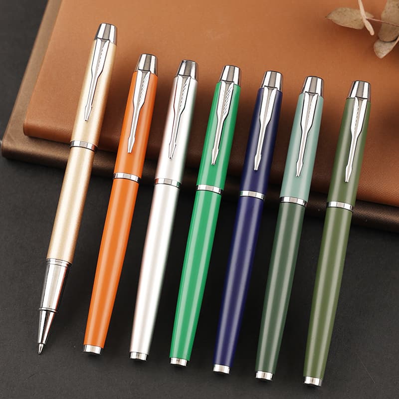 Factory Sales Metal Ballpoint Sign Pen 17 Colors Conference Custom Logo Business Office Small Gift Gel Pen