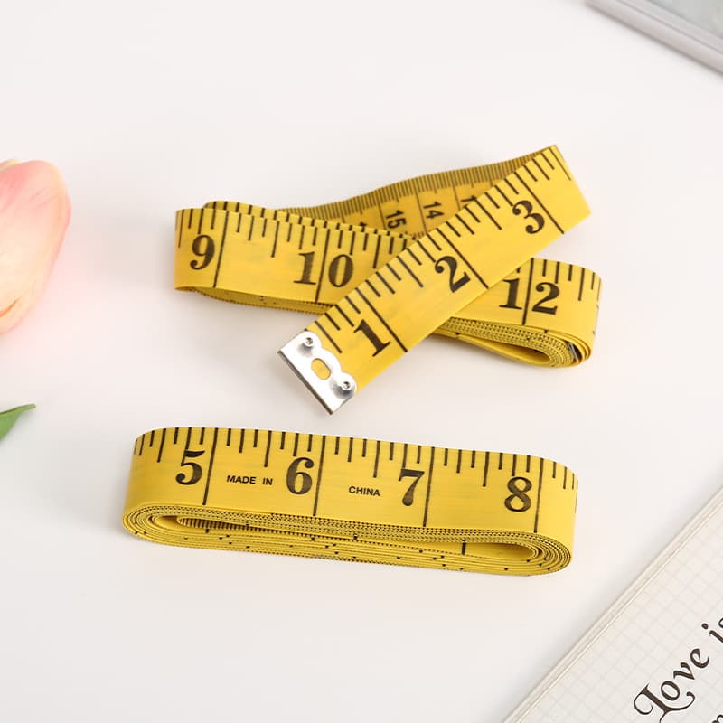 In Stock 3m Yellow Tape Measure, 3 Meter Plastic Soft Ruler, 42 Mil Thickness, Dual-Scale Sewing Tailor Ruler for Clothing and Fabric