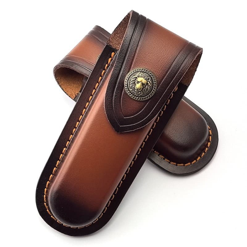 Folding Knife Leather Sheath Universal Top-Grain Knife Holster Swiss Army Knife Sheath DIY Genuine Leather Knife Case
