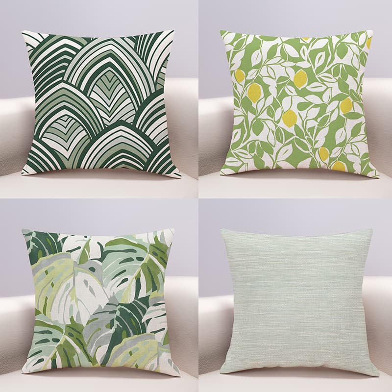 Ins Pastoral Plant Green Sofa Pillowcase Light Luxury Vintage Sofa Living Room Cushion Bay Window Bedside Backrest