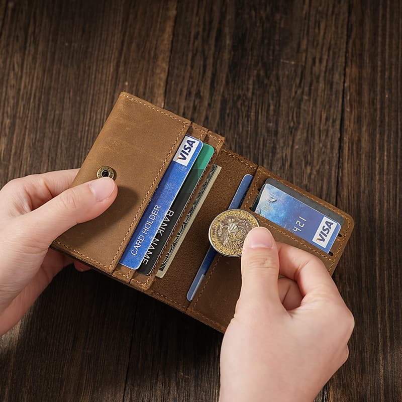 Vintage European And American Card Holder Genuine Leather Business Card Wallet for Men And Women Top Layer Cowhide
