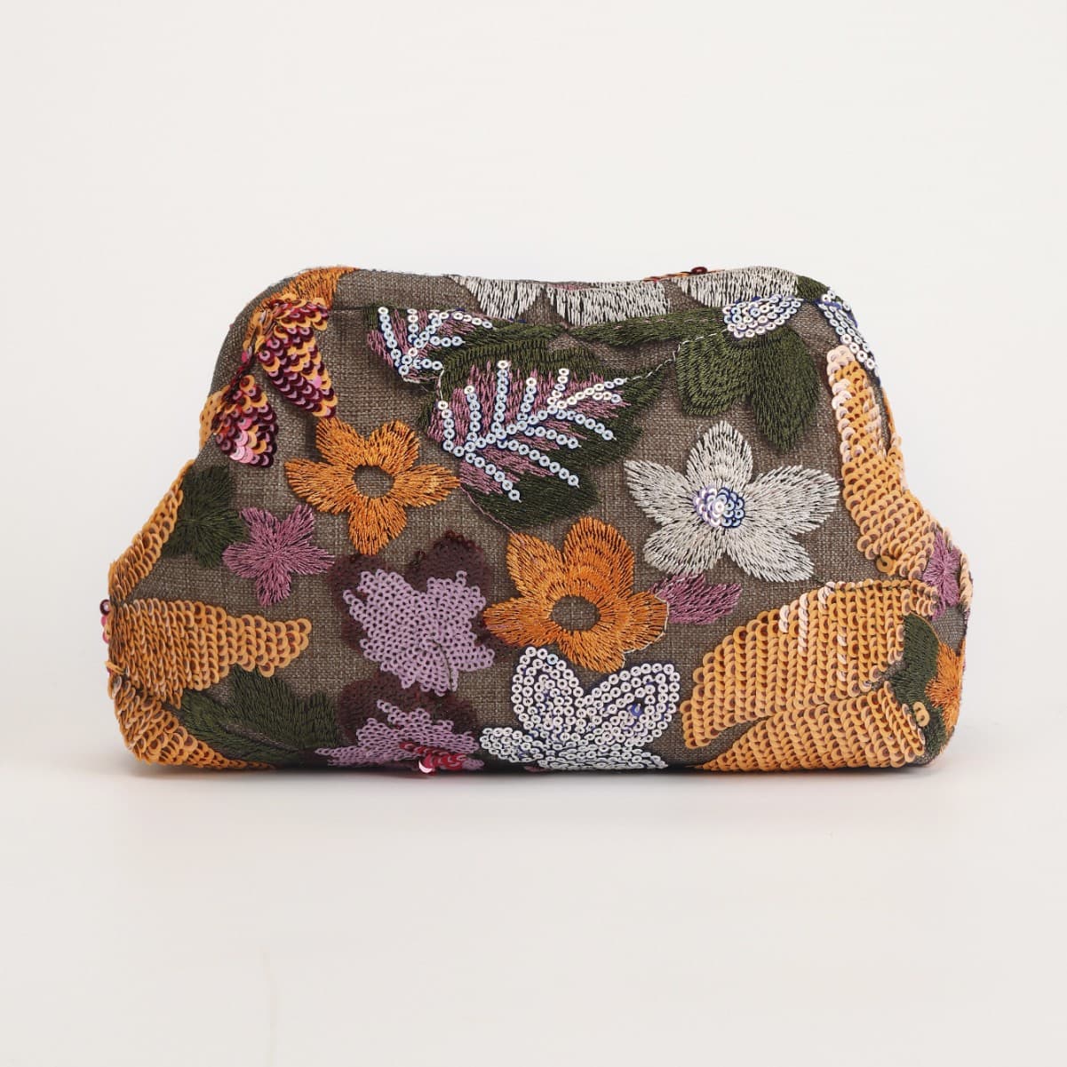 Cross-border new women's bag heavy industry embroidered sequin clutch bag high-end evening bag cloud bag niche clip bag