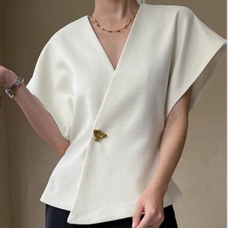 French-style asymmetrical suit with dropped shoulder sleeves, vest and vest, one-button waist slimming and fashionable top