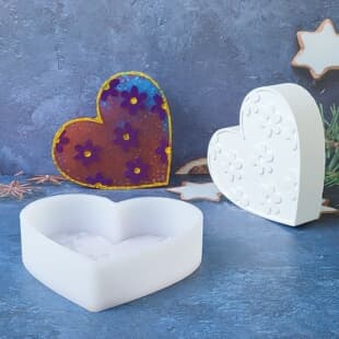 Z0139 Love Flower Aroma Desktop Decoration Cement Plaster Mold DIY Silicone Mold
