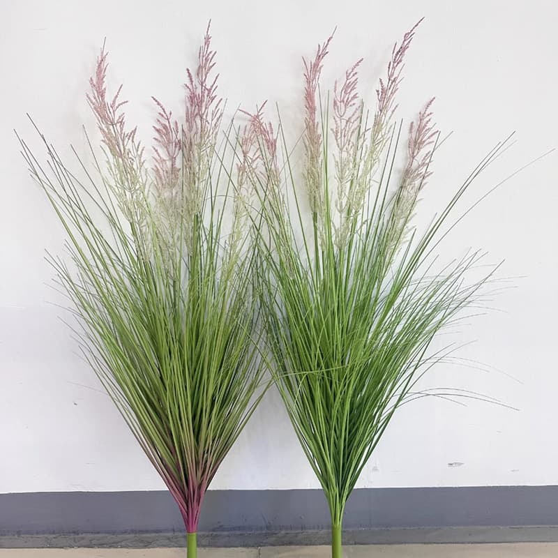 New Artificial Reed Grass Bundle Onion Grass Indoor Decoration Water Plant Faux Fuzzy Grass