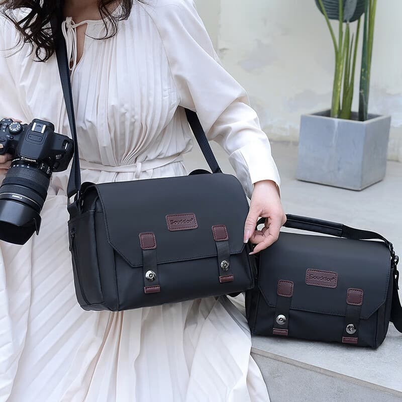 Camera Bag for Fuji Canon Sony Mirrorless Cameras, Unisex Single Shoulder Crossbody Casual Horizontal Multi-functional Photography Bag