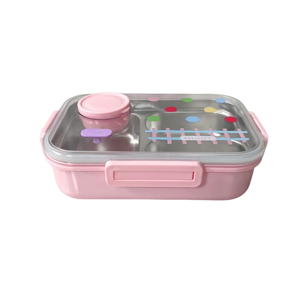 Trendy High-Appearance Bento Box 304 Stainless Steel Cartoon Lunch Box for Kids Students Picnic Fruit Fresh-Keeping Container