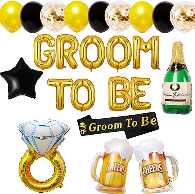 Men's Bachelorette Party Decoration Balloon Groom to Be Bachelorette Pre-Wedding Party Letter Banner Shoulder Strap