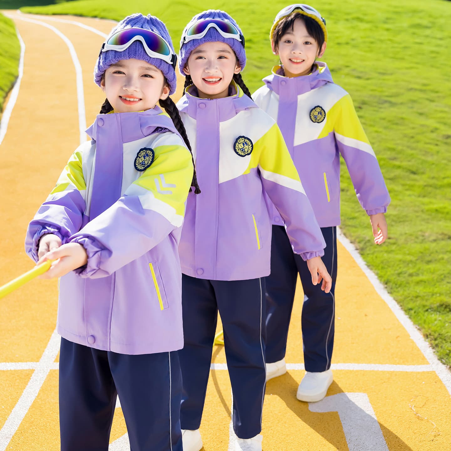 Kindergarten Uniform Spring/Autumn Jacket 3-Piece Set, School Style Children's Class Uniform, Primary School Student Fall/Winter Outfit