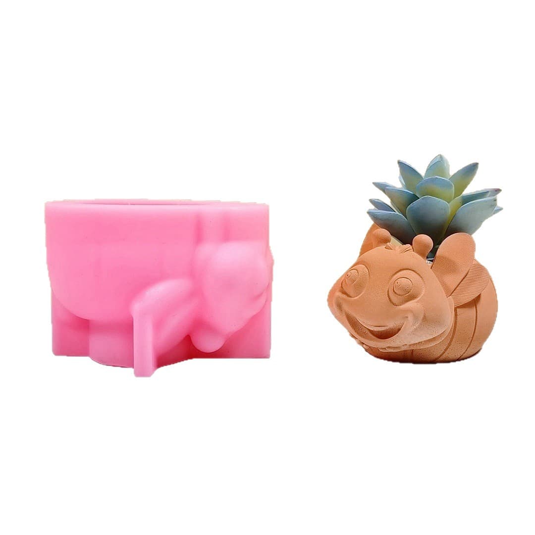 Little Bee Succulent Planter Silicone Mold Gypsum DIY Handmade Home Indoor 3D Decoration C729