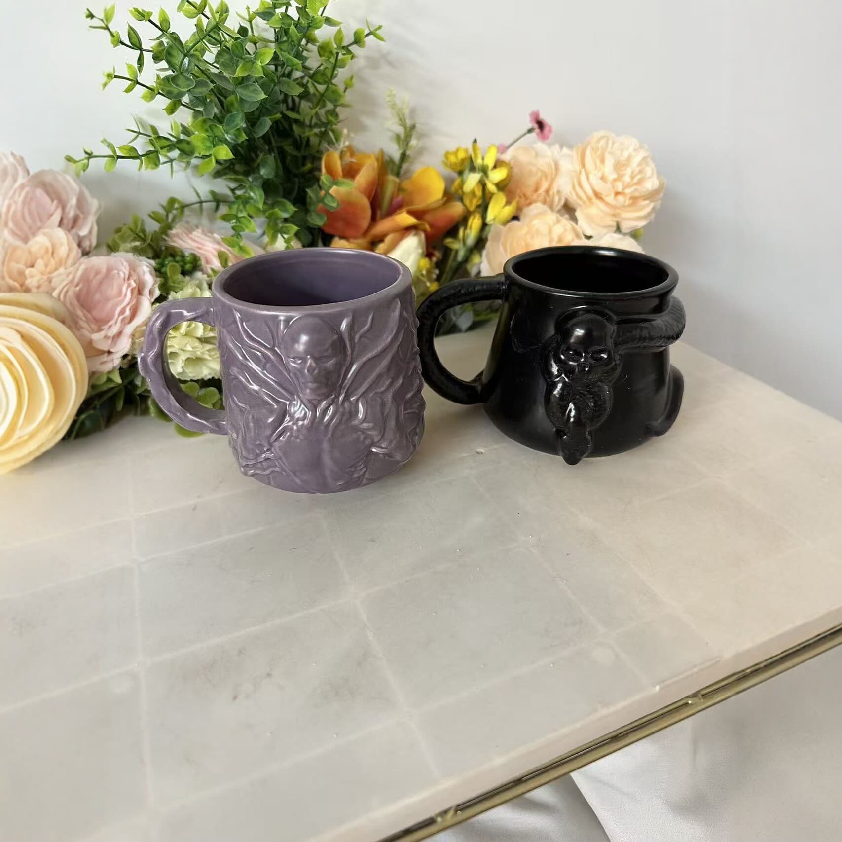 Relief Design Funny Anime Ceramic Mug, Gift for Home, Coffee Cup for Men, Ceramic Mug Coffee Cup