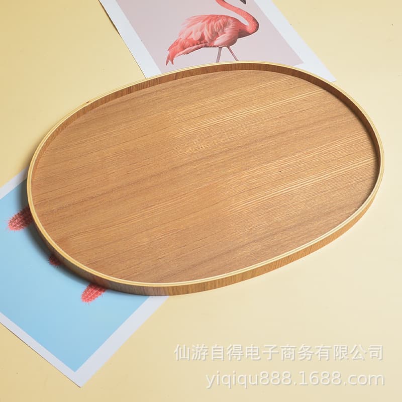 Oval Wooden Serving Tray Plate Wooden Plate Tea Tray Japanese Style Natural Wood Color Oval Plate Wholesale Commercial