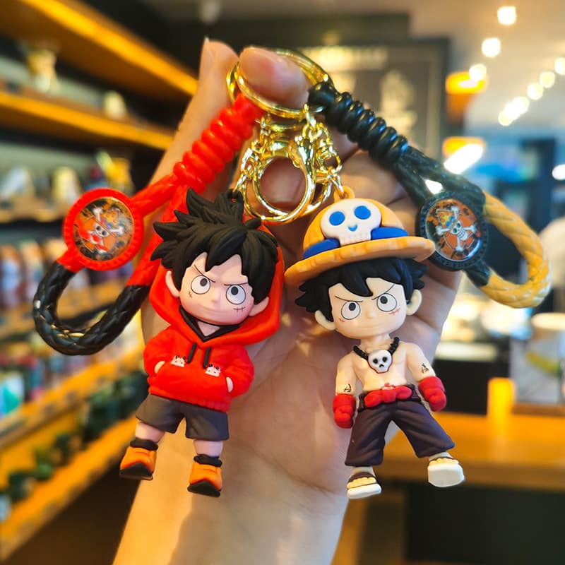 Woven One Piece Keychain PVC Luffy Figure Keychain Souvenir Gift Dragon Boat Festival Small Pendant Accessory