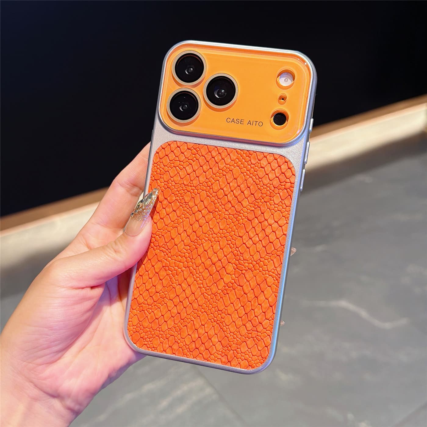 Crocodile Leather Texture 17 Large Windows Compatible with iPhone 17 PRO MAX Phone Case Apple 16 Premium Anti-Drop