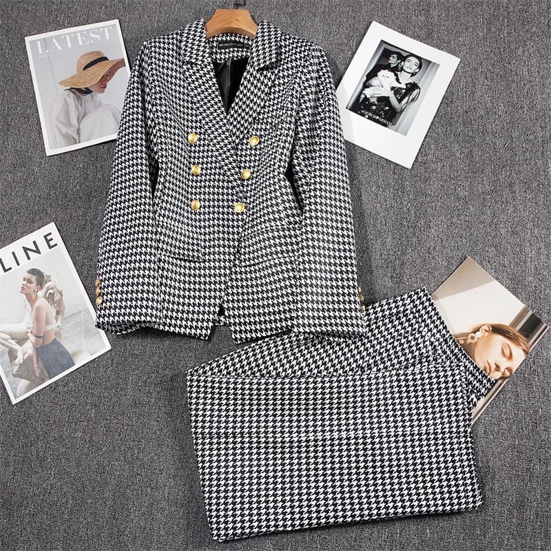 Women's Blazer 2026 Spring New Casual Elegant Socialite Style Trendy Plaid Suit Jacket