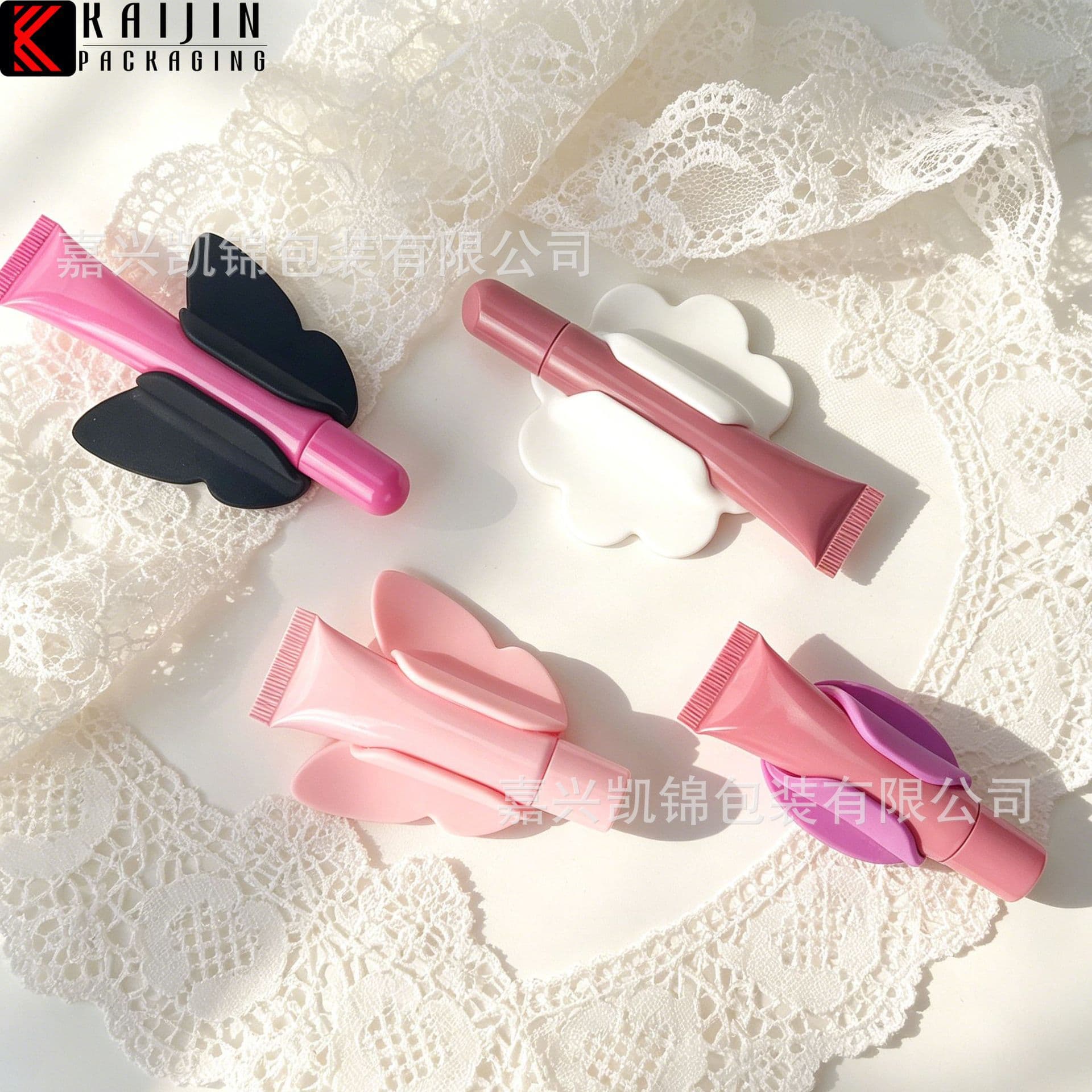 In-Stock Multi-Color Silicone Suction Cup Phone Case Back Sticker Soft Tube Sunscreen Cream Lip Gloss Lip Glaze Packaging Material Empty Butterfly Makeup