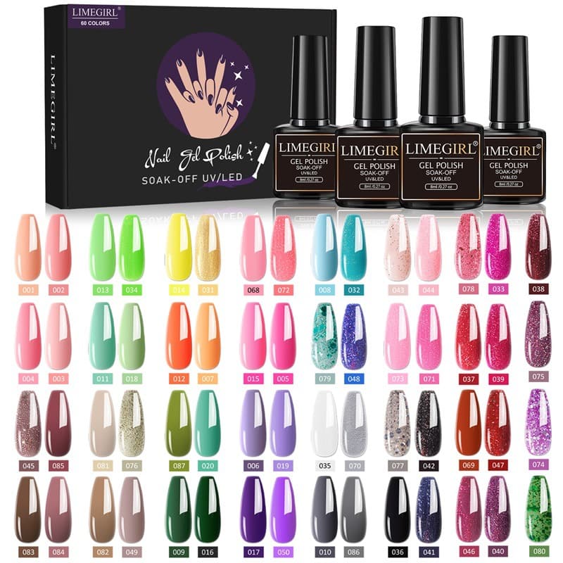 60 Colors Nail Art Gel Set Wipe Off Phototherapy Gel Matte Finish Base Coat Removable Sealant Layer Nail Art Supplies