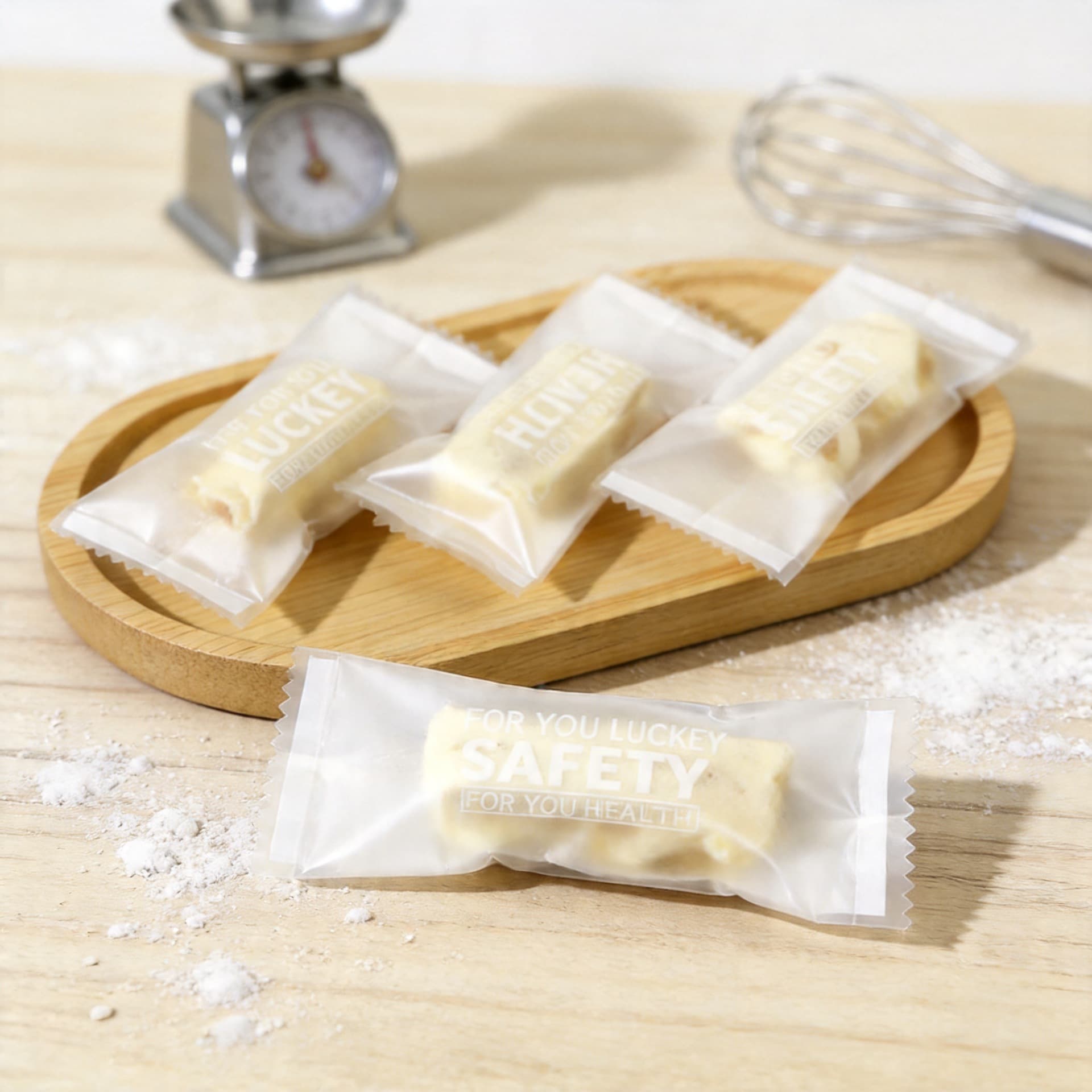 In Stock Cookie Bag Simple Candy Cookie Snowflake Crisp Bag Milk Date Baking Packaging Candy Bag Machine Seal Bag Mooncake Bag