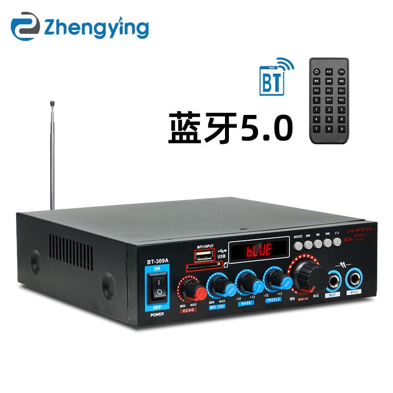 BT-309A Bluetooth Amplifier for Home 220V Speaker Power Amplification with Card USB Radio HIFI