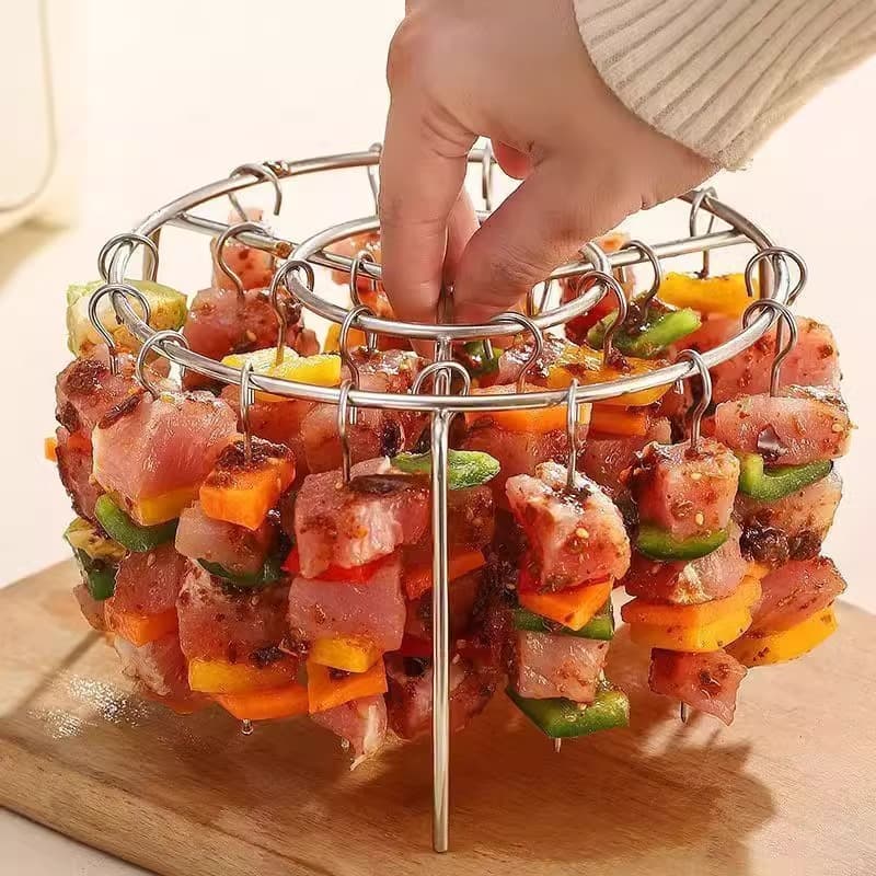 Air Fryer Vertical Grill 304 Stainless Steel Universal Kebab Skewers Grill Needle Kitchen Household Oven Accessories