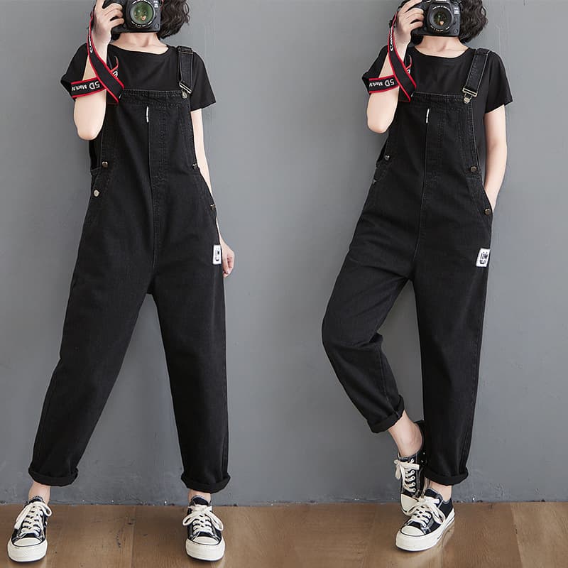 Women's 2021 New Spring Plus Size Youthful Denim Overalls Loose Fit Slimming Pants
